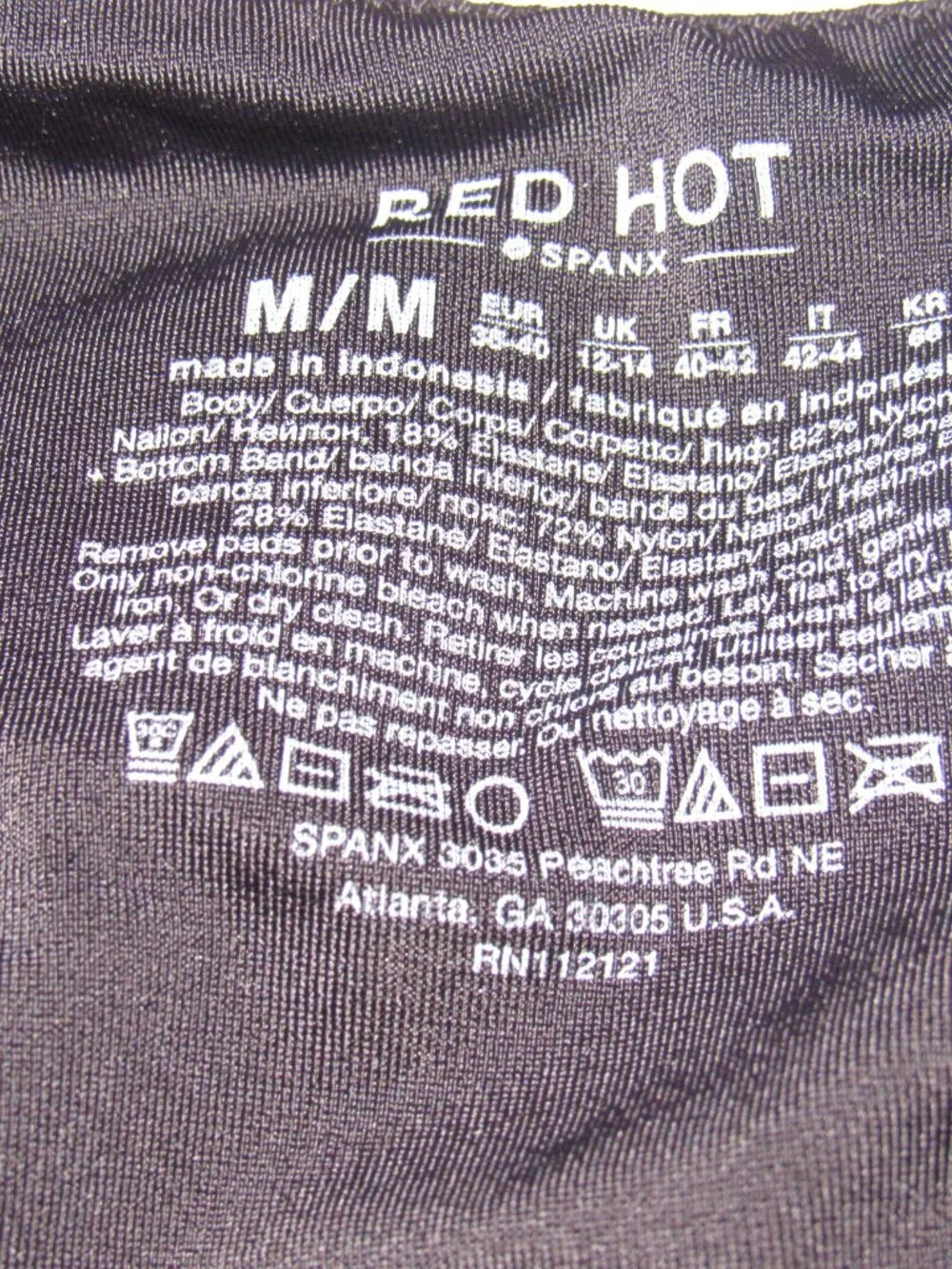 Red Hot Spanx Black Bra Size Medium USED Pull Over
